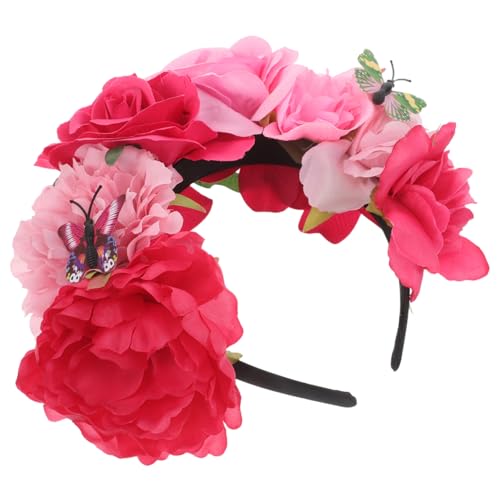 HONITANO Halloween Blumen Schmetterling Haarreif Realistischer Vintage Stirnband mit Künstlichen Rosen Leichter Day Of The Dead Kopfschmuck für Party und Mexikanisches Kostüm HONITANO Halloween Blumen Schmetterling Haarreif Realistischer Vintage Stirnband mit Künstlichen Rosen Leichter Day Of The Dead Kopfschmuck für Party und Mexikanisches Kostüm von HONITANO