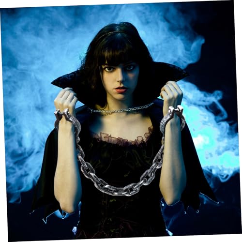 HONITANO Halloween Deko Handschellen Kunststoff Schwarz Leichte Gefängnis Armbänder für Kostüm Party Verstellbare Wrist Shackles mit Realistischem Design für Karneval und Cosplay HONITANO Halloween Deko Handschellen Kunststoff Schwarz Leichte Gefängnis Armbänder für Kostüm Party Verstellbare Wrist Shackles mit Realistischem Design für Karneval und Cosplay von HONITANO