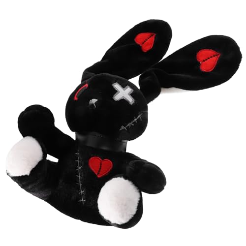 HONITANO Halloween Goth Plüschhase Kuscheltier mit Großen Ohren Weiches Stofftier als Gruseliges Bunny Dekoration und für Halloween Party und Freunde von HONITANO