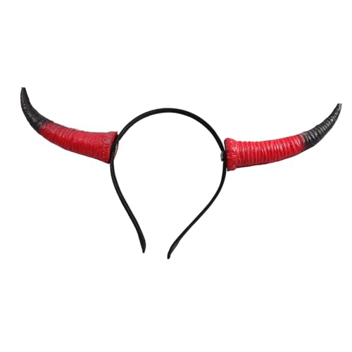 HONITANO Halloween Haarband mit Roten Schafhörnern Leichtes Cosplay Stirnband für Damen Mädchen Einzigartiger Haarschmuck für Party Festival Karneval Kreatives Horn Design Komfortabel und HONITANO Halloween Haarband mit Roten Schafhörnern Leichtes Cosplay Stirnband für Damen Mädchen Einzigartiger Haarschmuck für Party Festival Karneval Kreatives Horn Design Komfortabel und von HONITANO