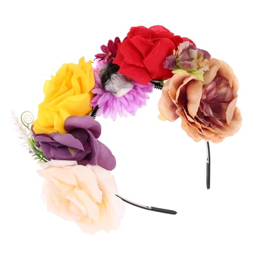 HONITANO Halloween Haarreif mit Farbiger Rosenblume und Schädelkopf Leichter Party Haarschmuck Bequem und Hautfreundlich für Karneval Maske und Bühnenauftritte HONITANO Halloween Haarreif mit Farbiger Rosenblume und Schädelkopf Leichter Party Haarschmuck Bequem und Hautfreundlich für Karneval Maske und Bühnenauftritte von HONITANO