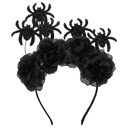 HONITANO Halloween Haarreif mit Rosen und Spinne Komfortables Langlebiges Cosplay Haar Accessoire für Gruselige Kostüm und Karnevalspartys Geeignet für Damen und Festivalveranstaltungen von HONITANO
