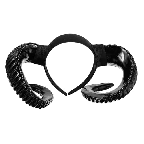 HONITANO Halloween Haarreif mit Schwarzen Schafhörnern Weicher Einstellbarer Kopfschmuck für Halloween Cosplay Party Foto Requisiten Leichter Haarschmuck für Erwachsene HONITANO Halloween Haarreif mit Schwarzen Schafhörnern Weicher Einstellbarer Kopfschmuck für Halloween Cosplay Party Foto Requisiten Leichter Haarschmuck für Erwachsene von HONITANO
