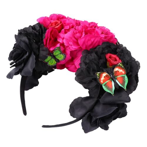 HONITANO Halloween Haarschmuck Damen Blumen Butterfly Haarreif Rot Schwarz Modisches Party Accessoire für Kostüm und Cosplay Events Geeignet für Halloween und Themenpartys HONITANO Halloween Haarschmuck Damen Blumen Butterfly Haarreif Rot Schwarz Modisches Party Accessoire für Kostüm und Cosplay Events Geeignet für Halloween und Themenpartys von HONITANO