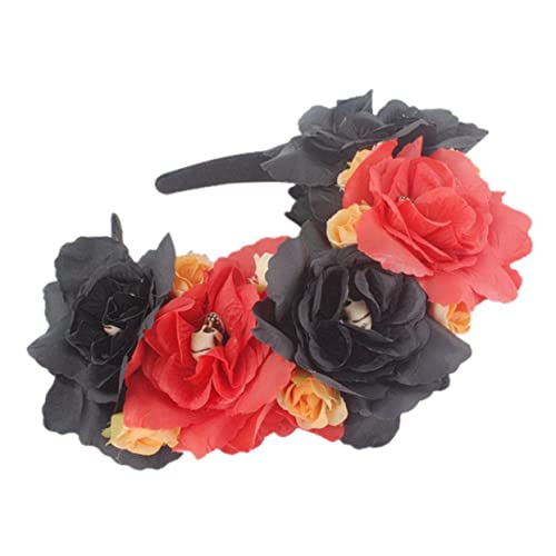 HONITANO Halloween Haarschmuck Damen Leichtes Rotes und Schwarzes Blumenhaarband mit Totenkopf Design Modisches Halloween Stirnband für Party und Kostüm Bequem und Langlebig HONITANO Halloween Haarschmuck Damen Leichtes Rotes und Schwarzes Blumenhaarband mit Totenkopf Design Modisches Halloween Stirnband für Party und Kostüm Bequem und Langlebig von HONITANO