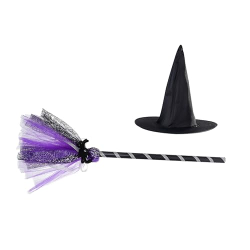HONITANO Halloween Hexenhut und Besen Einzigartiges Teiliges Hexen Kostüm Zubehör Leichtes Wiederverwendbares Party und Dekorationsset für Halloween Karneval und Cosplay HONITANO Halloween Hexenhut und Besen Einzigartiges Teiliges Hexen Kostüm Zubehör Leichtes Wiederverwendbares Party und Dekorationsset für Halloween Karneval und Cosplay von HONITANO