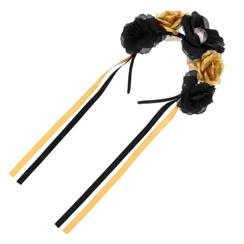 HONITANO Halloween Skull Haarschmuck Goldener Rosen Haarreif Party Kopfschmuck für Damen Tag der Toten Kostüm Zubehör HONITANO Halloween Skull Haarschmuck Goldener Rosen Haarreif Party Kopfschmuck für Damen Tag der Toten Kostüm Zubehör von HONITANO
