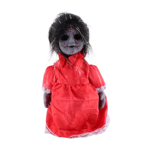 HONITANO Halloween Stimmeaktivierte Induktionspuppe mit Leuchtaugen und Automatischem Gehen Gruselige Dekoration für Haunted House und Party ohne Batterie Halloween Spukspielzeug Requisite HONITANO Halloween Stimmeaktivierte Induktionspuppe mit Leuchtaugen und Automatischem Gehen Gruselige Dekoration für Haunted House und Party ohne Batterie Halloween Spukspielzeug Requisite von HONITANO