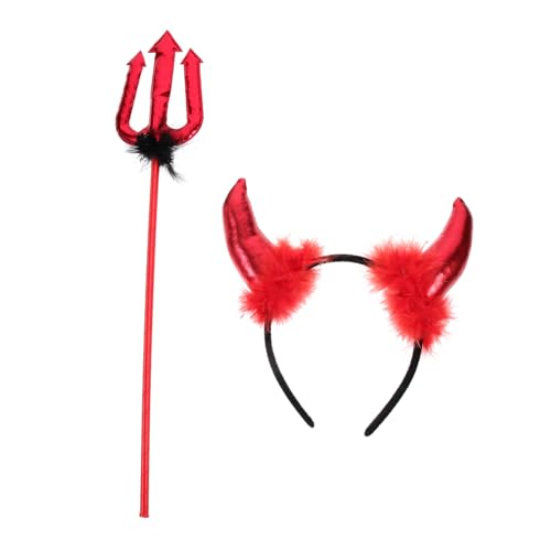 HONITANO Halloween Teufelshörner Haarreif Teilig Kopfschmuck mit und Haar für Cosplay und Fasching Leichtes Hautfreundliches Material Bequem und Sicher für Halloween Kostüme HONITANO Halloween Teufelshörner Haarreif Teilig Kopfschmuck mit und Haar für Cosplay und Fasching Leichtes Hautfreundliches Material Bequem und Sicher für Halloween Kostüme von HONITANO