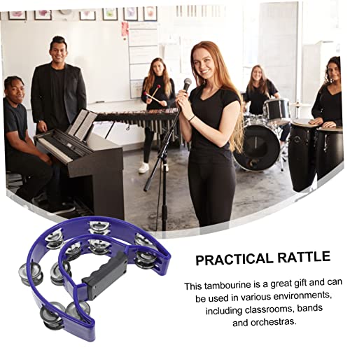 HONITANO Handheld Tambourine Doppelreihig Percussion Instrument mit Rostfreien Glocken Leichtes Musikinstrument für Gesang Tanzbegleitung und Musikensemble Tragbar und Langlebig Blau von HONITANO