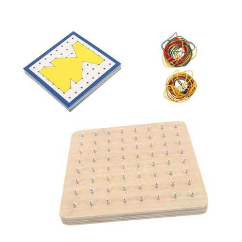HONITANO Holz Nagelbrett Lernspielzeug Geometrisches Steckbrett Montessori Kreatives Pegboard für Kleinkinder Hand Auge koordination Mathematik Grundschule von HONITANO