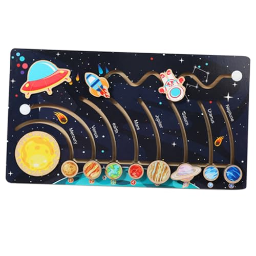 HONITANO Holz Planeten Puzzle Solar System Modell Lernspielzeug für Feinmotorik Logischem Denken und Astronomischem Wissen Pädagogisches Weltraumspielzeug für Jungen und Mädchen von HONITANO