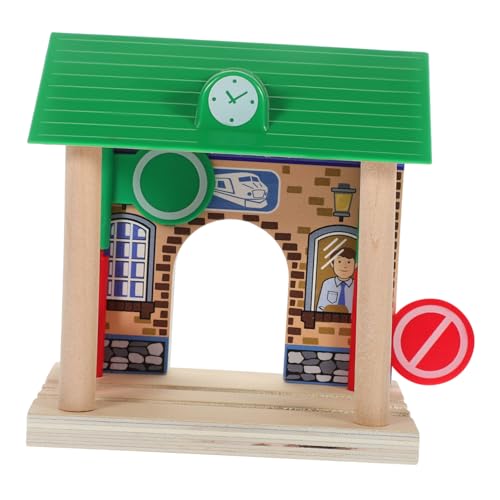 HONITANO Holz Spielzeugzug Zubehör Modell Eisenbahn Station für Pädagogisches Kreativität und Handfertigkeiten für Spielzimmer und Sammler HONITANO Holz Spielzeugzug Zubehör Modell Eisenbahn Station für Pädagogisches Kreativität und Handfertigkeiten für Spielzimmer und Sammler von HONITANO