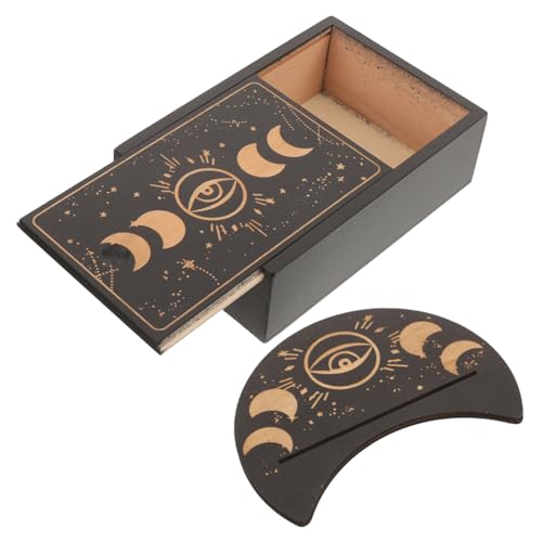 HONITANO Holz Tarot Kartenhalter mit Großem Stauraum Leichter Kartenbox und Stand Multifunktionale Aufbewahrungsbox für Tarotkarten Dekoratives Kartendisplay für Zuhause Bar und Restaurant von HONITANO