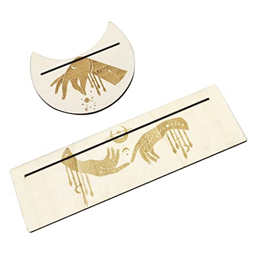 HONITANO Holz Tarotkartenhalter Mondform und Rechteckiger Kartenständer Handgefertigter Holzständer für Tarot Altardekoration Kompakter Platzsparender Kartenhalter für Tägliche und HONITANO Holz Tarotkartenhalter Mondform und Rechteckiger Kartenständer Handgefertigter Holzständer für Tarot Altardekoration Kompakter Platzsparender Kartenhalter für Tägliche und von HONITANO