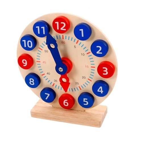 HONITANO Holz Uhr Lernuhr für Zeitmanagement für Schulanfänger Sicheres und Stabiles Holzmaterial Fördert Intellektuelle Entwicklung und Mathematische HONITANO Holz Uhr Lernuhr für Zeitmanagement für Schulanfänger Sicheres und Stabiles Holzmaterial Fördert Intellektuelle Entwicklung und Mathematische von HONITANO