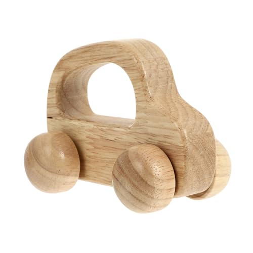 HONITANO Holz autoschiebewagen Babyspielzeug Sensorisches Entwicklungsspielzeug aus Hochwertigem Gummibaumholz Robustes Sicheres Greif Beißspielzeug für Kleinkinder Polierte Ecken Fördert von HONITANO