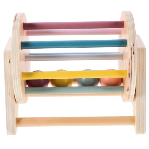 HONITANO Holzspielzeug Trommel für Textile Rolltrommel Robustes Lernspielzeug zur Feinmotorik und Farberkennung Leichtes Montessori Musikinstrument Geeignet für Jungen und Mädchen Ab von HONITANO