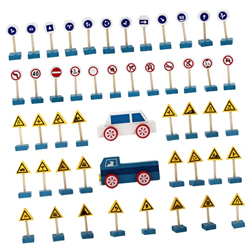 HONITANO Holzspielzeug mit Verkehrsschildern Pädagogische Straßenzeichen für Hand Augen Koordination für Zuhause Garten und Kindergarten von HONITANO