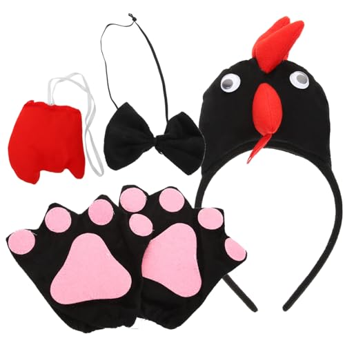 HONITANO Hühner Kostüm Set mit Kopfband Fliege und Niedliches Cosplay Zubehör für Osterparty Tierkostüm für Mädchen Tierkopfband Huhn für Fasching und Kostümfeier HONITANO Hühner Kostüm Set mit Kopfband Fliege und Niedliches Cosplay Zubehör für Osterparty Tierkostüm für Mädchen Tierkopfband Huhn für Fasching und Kostümfeier von HONITANO
