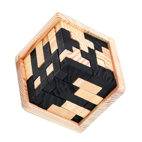 HONITANO Intellektuelles Kongming Lock Holzspielzeug Pädagogisches Steckpuzzle Fördert Logisches Feinmotorik Stressabbau Geeignet für Erwachsene Montessori Geduldsspiel von HONITANO