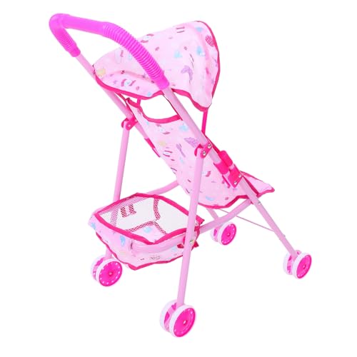 HONITANO Kinderwagen faltbar Zubehör Falten vorgeben klein puppenbuggy Puppen Wagen Pocket Buggy Buggy Kindertrolley simulierter Puppenwagen Puppenwagen Plastik Rosa von HONITANO