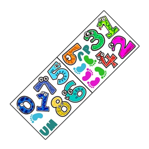 HONITANO Kinderzimmer Bodenaufkleber Zahlen Spiel Langlebig Cartoon Muster Farbenfrohes Lernspiel Fördert Koordination und Zahlenverständnis für Kindergarten und Zuhause von HONITANO