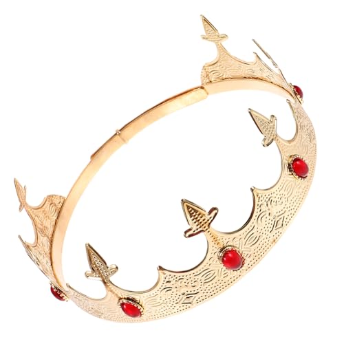 HONITANO King Crown für Cosplay Party Herren Stabiles Diadem mit Roten Strasssteinen Leichtes Karneval Kopfschmuck Verstellbar und Auffälliges Party Headpiece HONITANO King Crown für Cosplay Party Herren Stabiles Diadem mit Roten Strasssteinen Leichtes Karneval Kopfschmuck Verstellbar und Auffälliges Party Headpiece von HONITANO