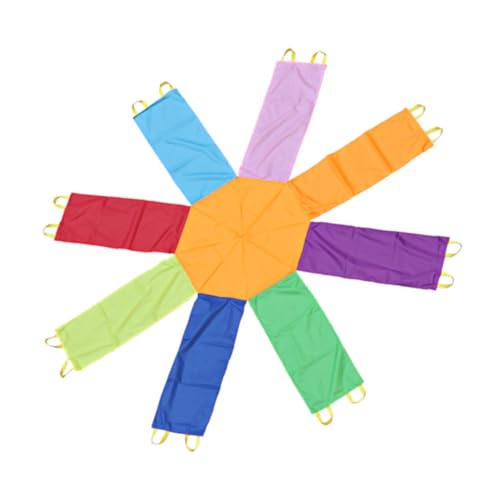 HONITANO Koordinationsspielzeug für Nylon Regenbogenschirm Outdoor Trainingsspielzeug für Körperliche und Teamübungen Vielseitig für Drinnen und Draußen Geeignet Fördert Motorische von HONITANO