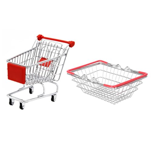 HONITANO Kreatives Kinderspiel Einkaufsset mit Spielwarenkorb und Einkaufswagen Robustes Design für Rollenspiele und Küchenzubehör Passend für Kleine Kinderhände Teiliges von HONITANO