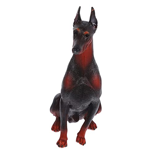 HONITANO Künstliche Dobermann Figurine Realistisches Hund aus Robustem Kunststoff als Dekoration für Kinderzimmer und Klassenzimmer Lehrreiches Tiermodell für Junge Mädchen von HONITANO