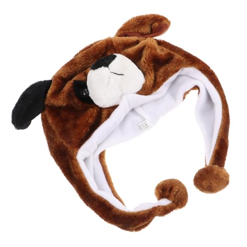 HONITANO Kuscheliger Plüschhut mit Ohrenwärmer Flauschige Wintermütze für Mädchen und Jungen Cartoon Hund Kostüm Mütze für Aufführungen und Kalte Tage Braun HONITANO Kuscheliger Plüschhut mit Ohrenwärmer Flauschige Wintermütze für Mädchen und Jungen Cartoon Hund Kostüm Mütze für Aufführungen und Kalte Tage Braun von HONITANO