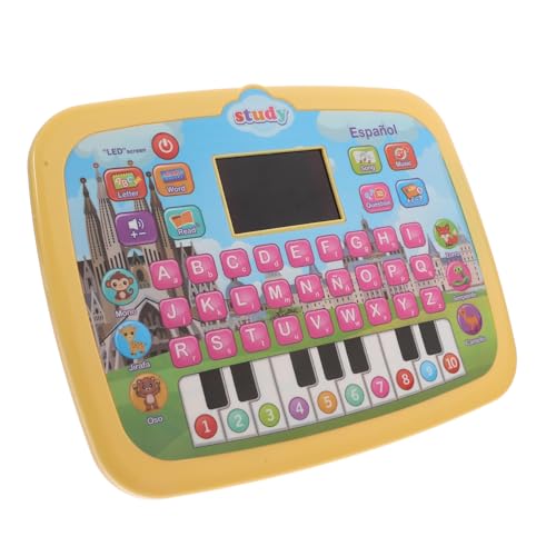 HONITANO LED Bildschirm Spanisch Lernmaschine für Interaktives Lernpad mit ABC Zahlen Musik Spielerisches Vorschulspielzeug für Jungen und Mädchen zur Frühkindlichen von HONITANO