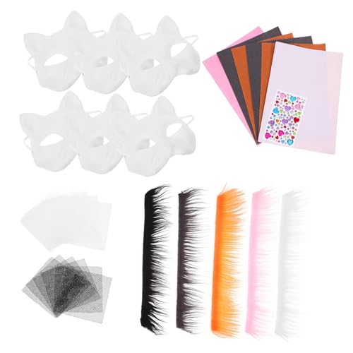 HONITANO Leeres Katzenmasken DIY Set aus Papiermasse mit Vielfältigen Dekorationen Komfortabel Tragbar für Maskerade Cosplay und Karneval Teiliges Bastelzubehör für Gestaltung HONITANO Leeres Katzenmasken DIY Set aus Papiermasse mit Vielfältigen Dekorationen Komfortabel Tragbar für Maskerade Cosplay und Karneval Teiliges Bastelzubehör für Gestaltung von HONITANO