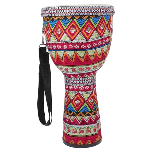 HONITANO Leichte Djembe Trommel aus Abs Traditionelles Afrikanisches Muster Strapazierfähiges Percussion Instrument ohne Stimmfunktion für Junge Mädchen und Anfänger von HONITANO