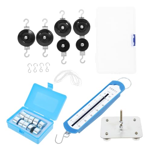 HONITANO Magnetisches Pulley System Kit mit Stabilem Metallfuß Kraftmesser Hakengewichten Effiziente Montage für Mittelschul Physikunterricht Mechanik Experimente Kompakte Aufbewahrung von HONITANO