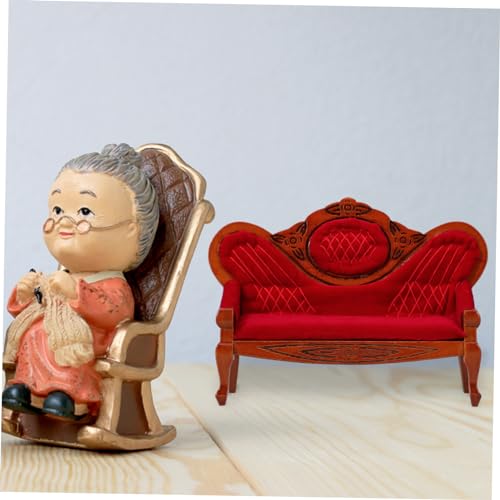 HONITANO Maßstab DIY Wohnzimmer Dekoration für Kinderzimmer Charmantes Braunes Miniatur Sofa Ornament HONITANO Maßstab DIY Wohnzimmer Dekoration für Kinderzimmer Charmantes Braunes Miniatur Sofa Ornament von HONITANO