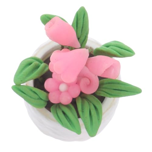 HONITANO Maßstab Miniatur Pflanze für Puppenhaus Dekoration Mini Blumentopf Zubehör Handgefertigte Miniatur Dekoration für Mini Garten und Puppenstube von HONITANO