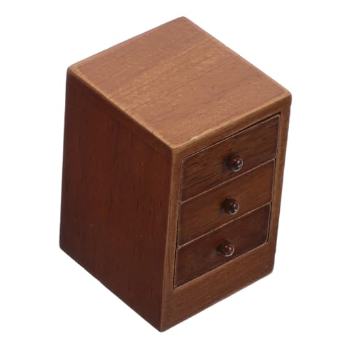 HONITANO Maßstab Puppenhaus Möbel Chestnut Farbe Kommode Schlafzimmer Dekoration Holzspielzeug von HONITANO