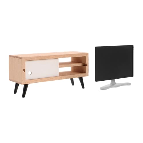 HONITANO Maßstab Puppenhaus Möbel Wohnzimmer Dekoration Interaktives für Realistische Mini Tv Requisiten in Weiß von HONITANO