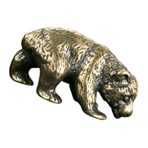 HONITANO Messingbären -Ornamente Deko Messingverzierungen Miniatur-bärenstatuen Desktop-Ornament Miniaturfiguren Aus Messing Süße Bärenverzierung Kleine Messingornamente Golden von HONITANO
