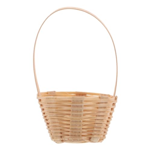 HONITANO Mini-Bambuskorb Miniaturkorb Puppenhaus Zubehör Mini Korb für Puppenhaus Korb Puppenhaus Dekoration Mini Körbe Chinesische Miniküche für Puppenhaus-Hängekorb Khaki von HONITANO