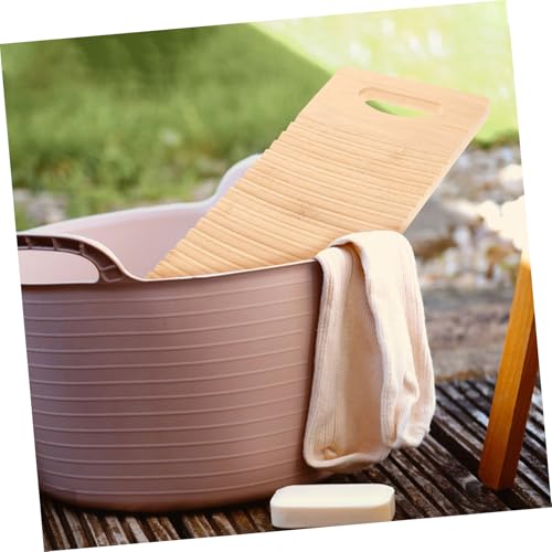 HONITANO Mini Beechwood Waschbrett Handwaschbrett mit Geriffelter Oberfläche Kleines Wäschebrett für Kleidung Schuhe Kindgerechtes Lernwerkzeug für Haushalt Reisen und Tägliche von HONITANO