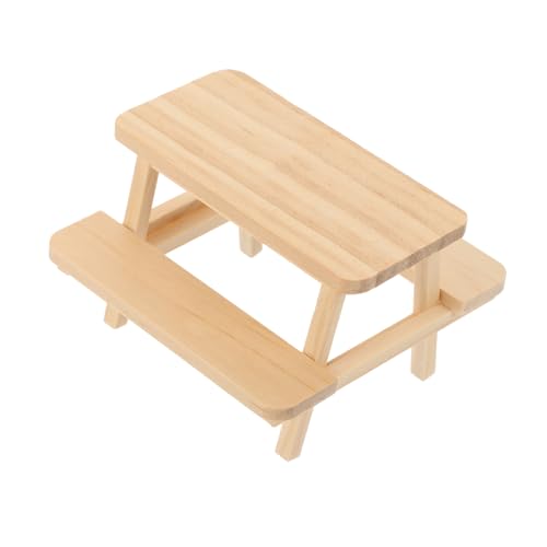HONITANO Mini Holz Picknicktisch Puppenhaus Möbel Miniaturmöbel Realistisch Glatte Oberfläche Kompaktes Design Für Puppenhaus Dekoration HONITANO Mini Holz Picknicktisch Puppenhaus Möbel Miniaturmöbel Realistisch Glatte Oberfläche Kompaktes Design Für Puppenhaus Dekoration von HONITANO