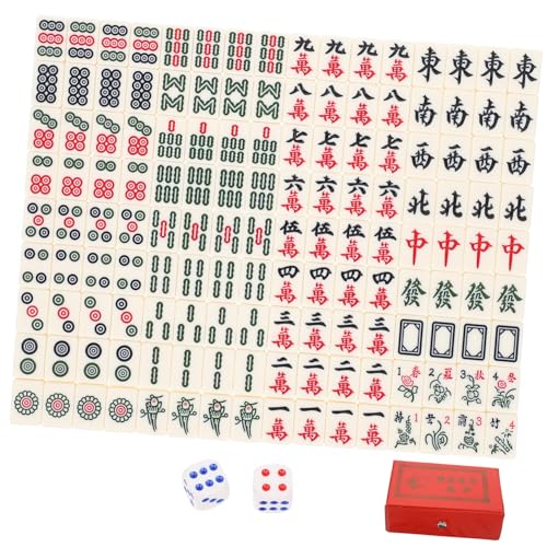 HONITANO Mini Mahjong Set Kleine Mahjong Spielsteine mit Original Chinesischen Symbolen Leichtes Tragbares Mahjongspiel für Reisen Familienfeiern und Freizeitspaß Robust und Fein von HONITANO