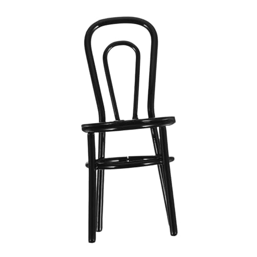 HONITANO Mini Möbelzubehör Doll House Accessories Miniature Furniture Miniature Chair Toys DIY Miniatur Puppenhauswesen Mini-Bank aus Legierung Stuhlverzierung aus Legierung Black von HONITANO
