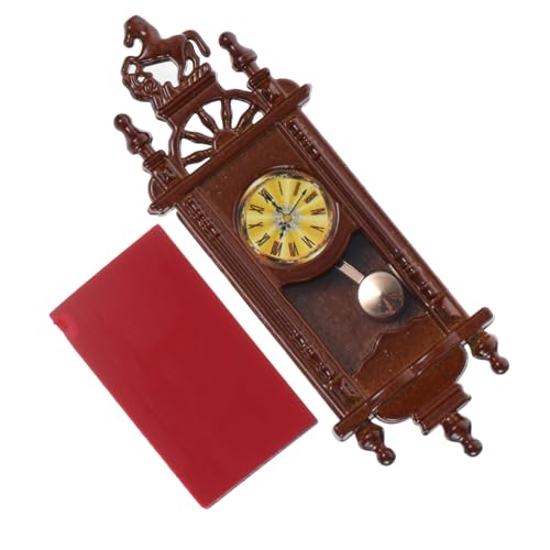 HONITANO Mini Pendeluhr Vintage Stil aus Miniatur Haus Zubehör und Deko Realistische Kleine Wanduhr für Puppenhaus Miniatur Szene und Wohnraumgestaltung von HONITANO