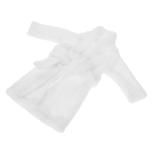 HONITANO Mini Puppen Bademantel Weiß mit Gürtel Festliches Accessoire für Weihnachts Elfen Mini Badebekleidung für Puppen Geschenkidee für Puppensammler und Doll Outfit Enthusiasten von HONITANO