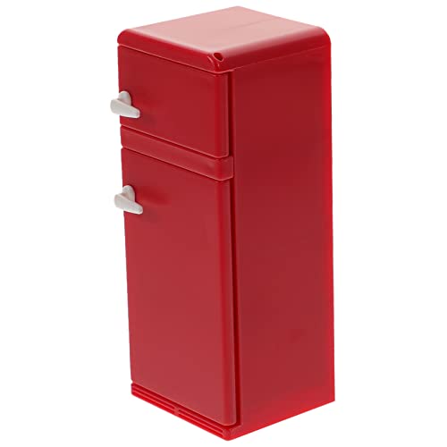 HONITANO Mini-Schlafzimmer-Accessoires Miniaturen Zum Basteln Miniaturmöbel Und Accessoires Minikühlschrank Zum Basteln Puppenmöbel Küchenminiaturen Miniatur-Dinge Plastik Rot von HONITANO