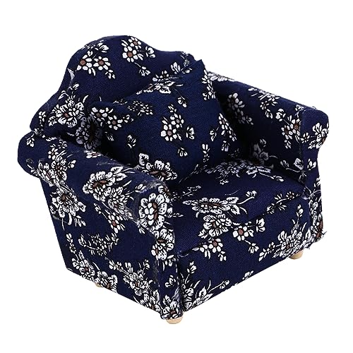 HONITANO Mini-Sofa Puppe Häuser Miniatur Spielhaus Sofa Modellsofa Sofa-Modell Blue Dorf Hu Tongmu von HONITANO